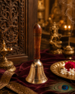 Brass Bell with Carved Wooden Handle - Image 7