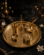 Brass Om Complete Pooja Thali Set with Diya, Bell, Kalash and Ritual Accessories - Image 6