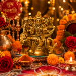 Brass Ashtabhuja Durga Mata Idol on Lion