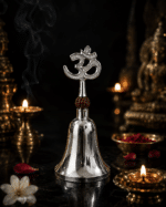 Silver Om Rudraksha Pooja Bell / Om Aarti Ghanti for Home Mandir - Image 7
