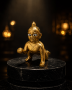 Brass Laddu Gopal Crawling Idol / Bal Krishna Murti - Image 4