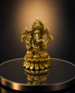 Brass Ganpati Idol on Lotus Base for Pooja & Gifting - Image 7