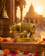 Brass Kamdhenu Cow and Calf Idol for Vastu & Prosperity - Image 11