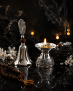 Diya and Leaf Handle Bell Pooja Set - Image 8