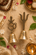 Brass Om and Trishul Pooja Bell Pair - Image 7