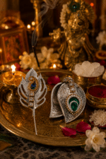 Decorative Roli Chawal Box with Peacock Tilak Stick - Image 7