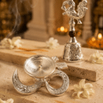 Peacock Bell and Om Diya Pooja Set