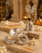 Peacock Bell and Om Diya Pooja Set