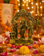 Premium Brass Ram Darbar Idol with Decorative Temple Arch - Image 10