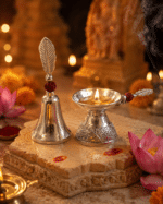 Diya and Leaf Handle Bell Pooja Set - Image 7