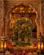 Premium Brass Ram Darbar Idol with Decorative Temple Arch - Image 8