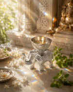 Silver Elephant Diya / Tealight Candle Holder for Home Décor and Pooja - Image 7