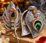 Decorative Roli Chawal Box with Peacock Tilak Stick - Image 6