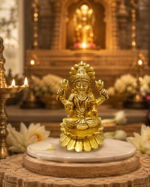 Brass Goddess Lakshmi Idol on Lotus Base - Image 9