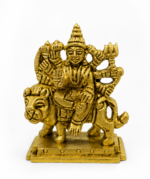 Brass Goddess Durga Idol on Lion / Sherawali Mata Murti - Image 2