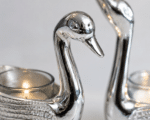 Silver Swan Tealight Candle Holder Pair - Image 9