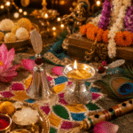 Diya and Leaf Handle Bell Pooja Set - Image 6