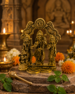 Premium Brass Ram Darbar Idol with Decorative Temple Arch - Image 7