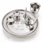 Shubh Labh Pooja Thali Set with Kalash, Diya, Bell, Incense Holder and Spoon - Image 9