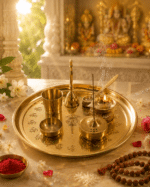 Brass Om Complete Pooja Thali Set with Diya, Bell, Kalash and Ritual Accessories - Image 5