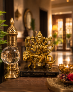 Brass Ashtabhuja Durga Mata Idol on Lion - Image 3