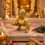 Brass Laddu Gopal Crawling Idol / Bal Krishna Murti