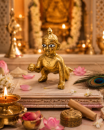 Brass Laddu Gopal Crawling Idol / Bal Krishna Murti