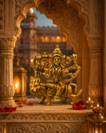 Brass Ashtabhuja Durga Mata Idol on Lion - Image 4