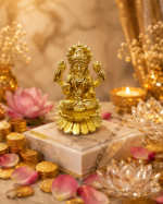 Brass Goddess Lakshmi Idol on Lotus Base - Image 10
