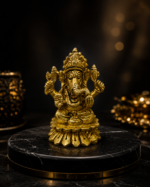 Brass Ganpati Idol on Lotus Base for Pooja & Gifting - Image 6