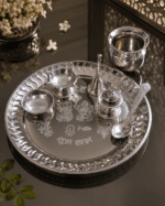 Shubh Labh Pooja Thali Set with Kalash, Diya, Bell, Incense Holder and Spoon - Image 7