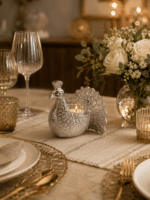 Silver Peacock Tealight Candle Holder - Image 5