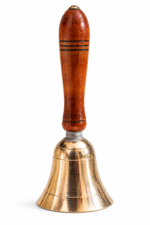 Brass Bell with Carved Wooden Handle - Image 3