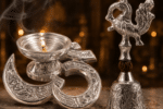Peacock Bell and Om Diya Pooja Set - Image 4