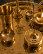 Brass Om Complete Pooja Thali Set with Diya, Bell, Kalash and Ritual Accessories - Image 4