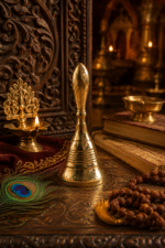 Smooth Brass Pooja Bell with Rounded Handle - Image 5