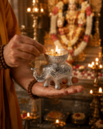 Silver Elephant Diya / Tealight Candle Holder for Home Décor and Pooja - Image 5