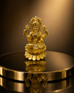 Brass Goddess Lakshmi Idol on Lotus Base - Image 7