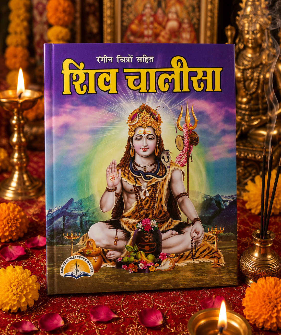 shiv chalisa big Shiv Chalisa – Hindi Devotional Book with Colour Pictures - Image 1